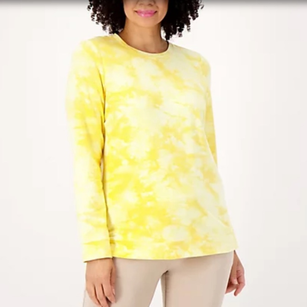 NWOT Womens Size Small Yellow Top/ Lightweight French Terry Sweatshirt
